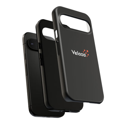 Veloza Branded Tough Phone Case — Slim Protective Black Case with Logo