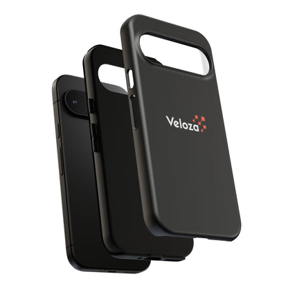 Veloza Branded Tough Phone Case — Slim Protective Black Case with Logo