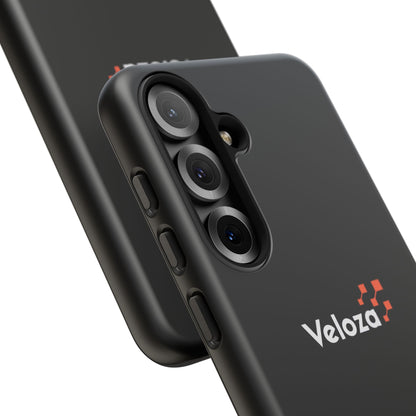 Veloza Branded Tough Phone Case — Slim Protective Black Case with Logo