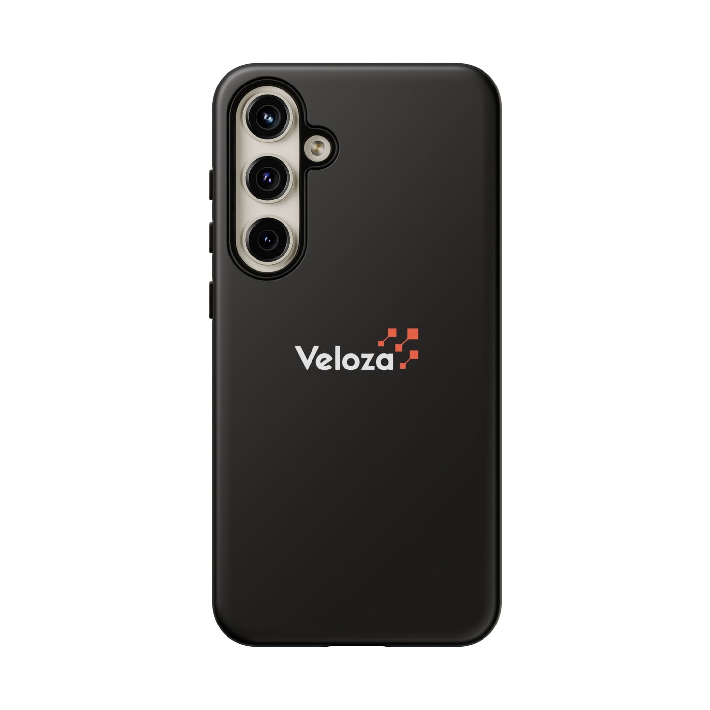 Veloza Branded Tough Phone Case — Slim Protective Black Case with Logo