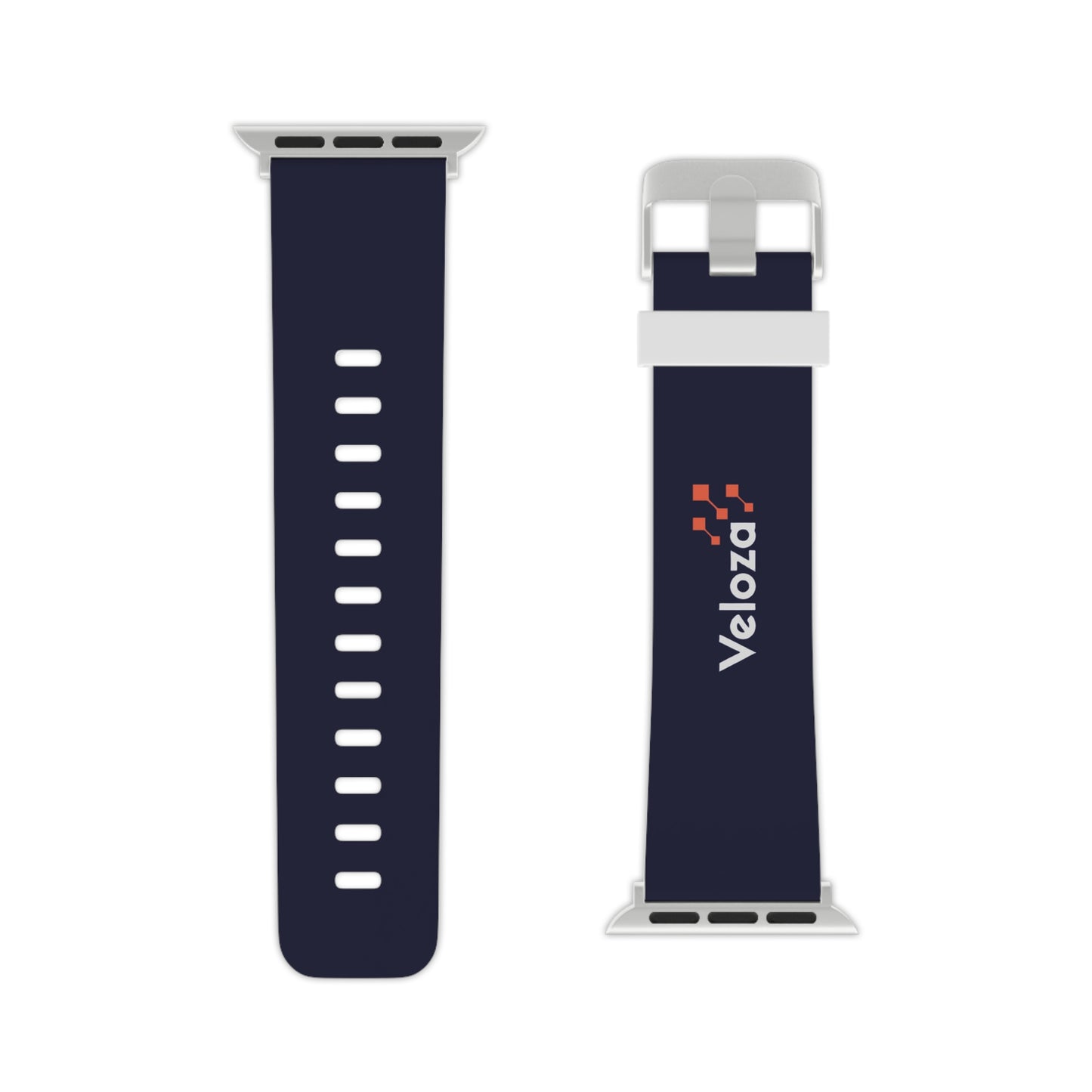 Veloza Branded Navy Silicone Apple Watch Band - Comfortable Replacement Strap