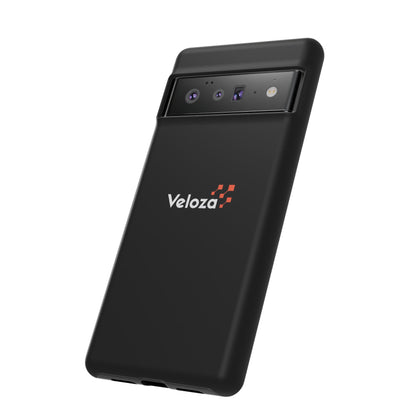 Veloza Branded Tough Phone Case — Slim Protective Black Case with Logo