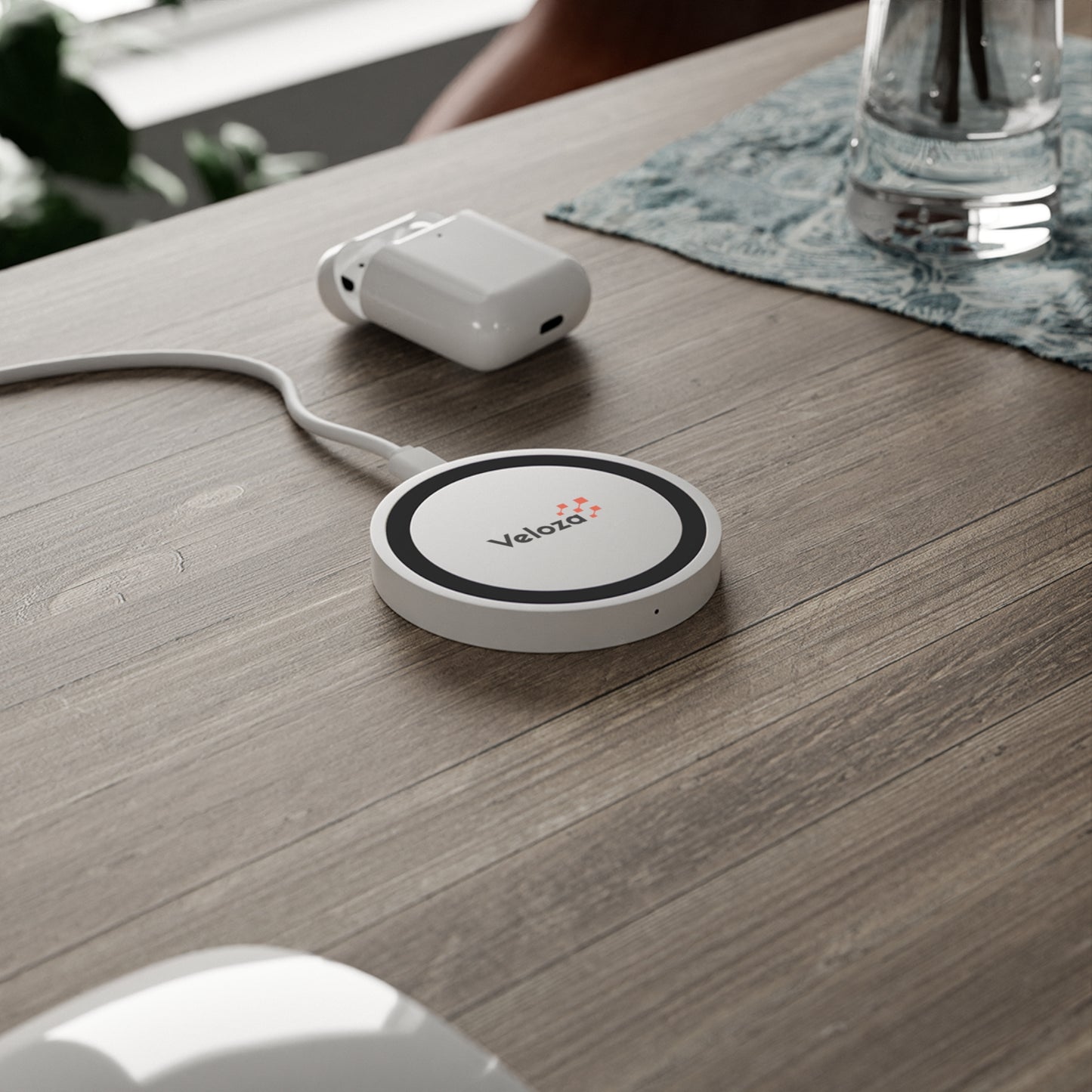 Veloza Branded Wireless Charging Pad — Fast Qi Charger