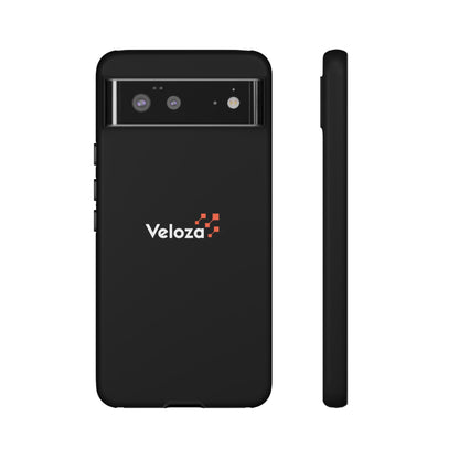 Veloza Branded Tough Phone Case — Slim Protective Black Case with Logo