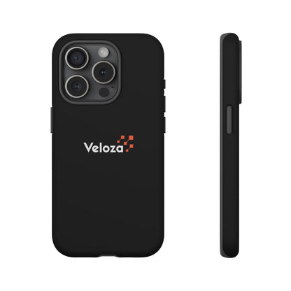 Veloza Branded Tough Phone Case — Slim Protective Black Case with Logo