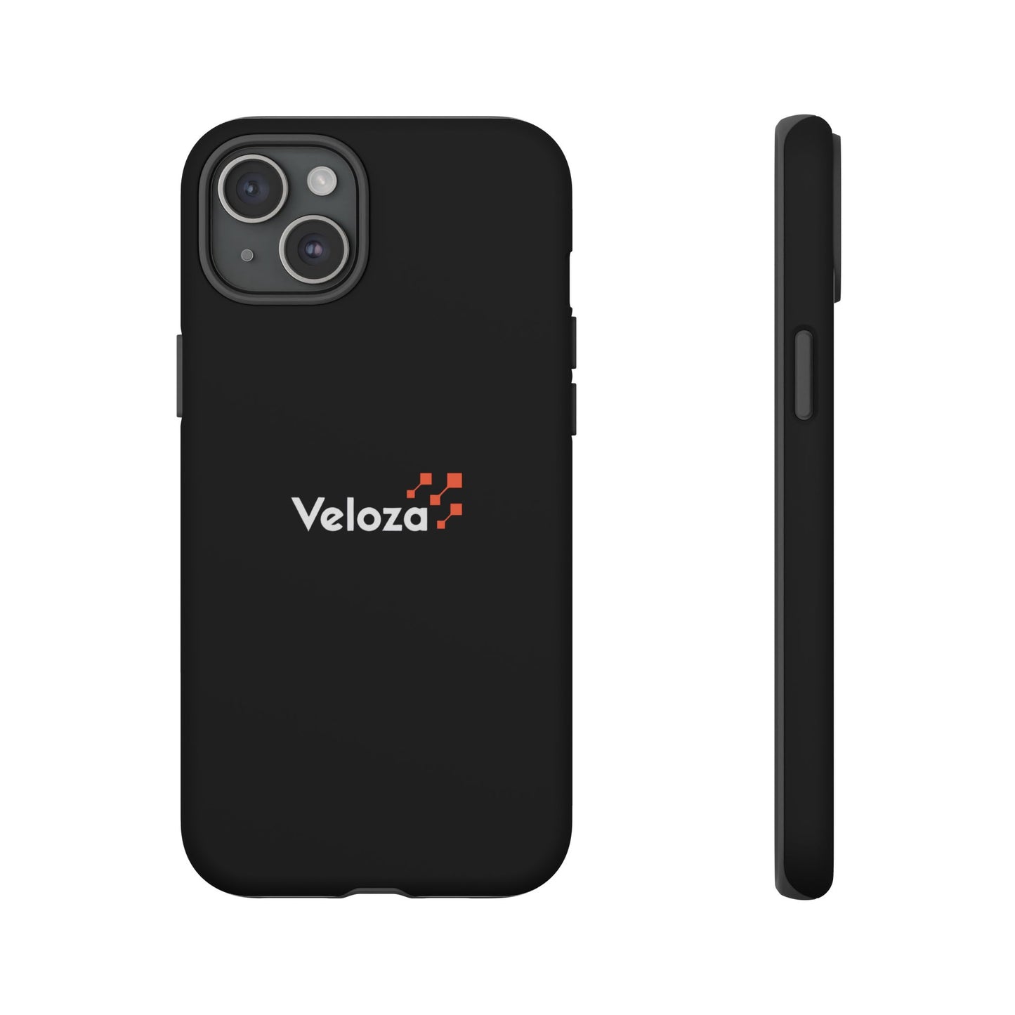 Veloza Branded Tough Phone Case — Slim Protective Black Case with Logo