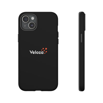 Veloza Branded Tough Phone Case — Slim Protective Black Case with Logo