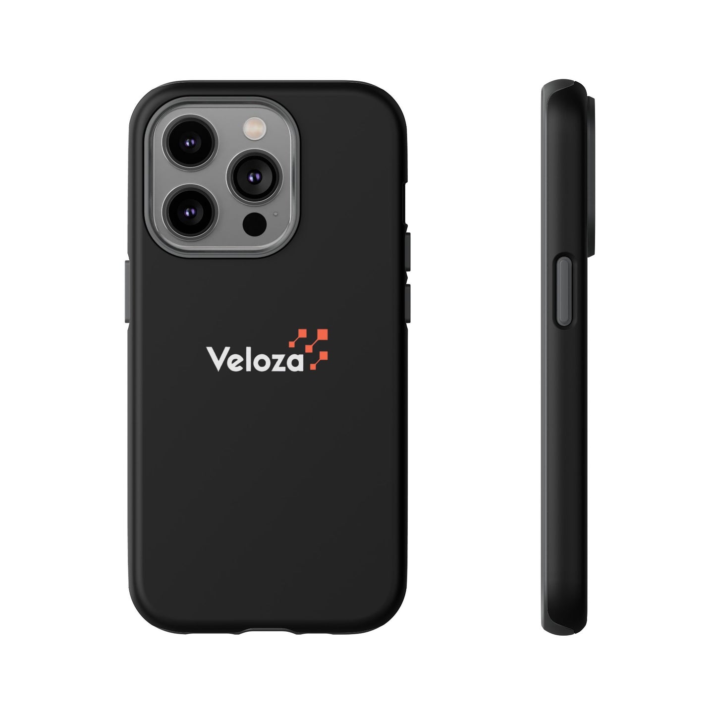 Veloza Branded Tough Phone Case — Slim Protective Black Case with Logo