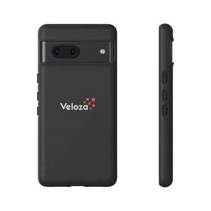Veloza Branded Tough Phone Case — Slim Protective Black Case with Logo