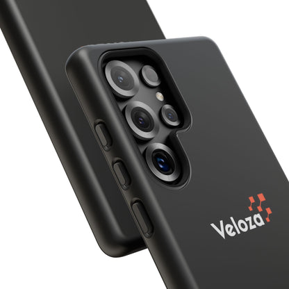 Veloza Branded Tough Phone Case — Slim Protective Black Case with Logo