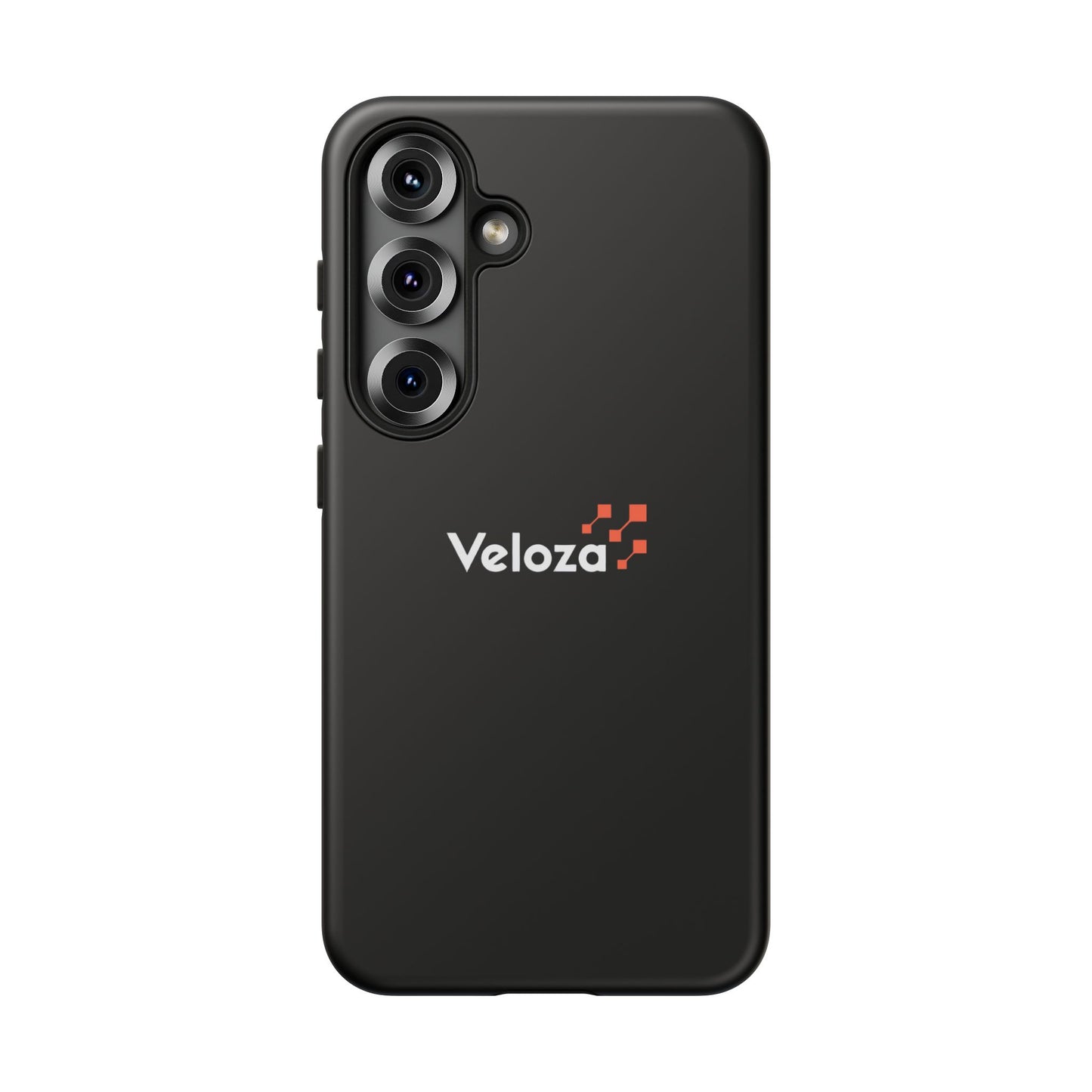 Veloza Branded Tough Phone Case — Slim Protective Black Case with Logo