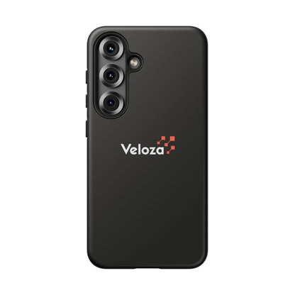 Veloza Branded Tough Phone Case — Slim Protective Black Case with Logo