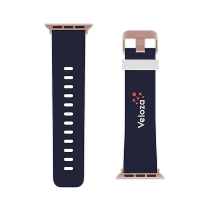 Veloza Branded Navy Silicone Apple Watch Band - Comfortable Replacement Strap