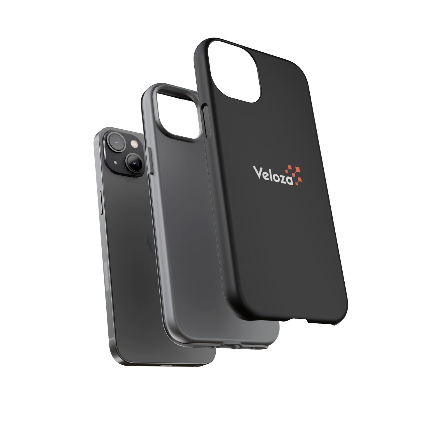 Veloza Branded Tough Phone Case — Slim Protective Black Case with Logo