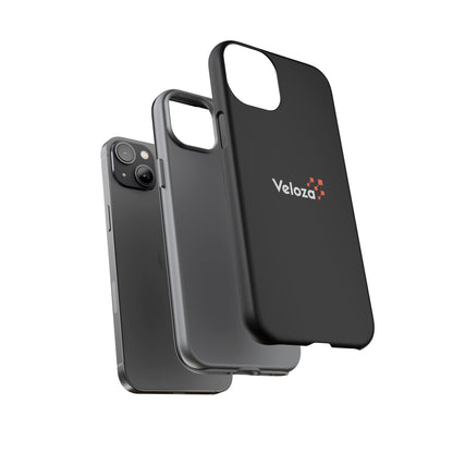 Veloza Branded Tough Phone Case — Slim Protective Black Case with Logo