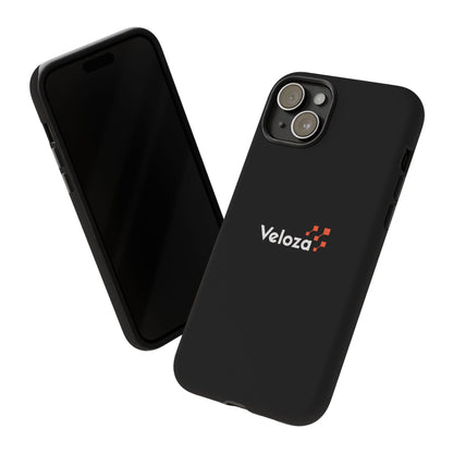 Veloza Branded Tough Phone Case — Slim Protective Black Case with Logo
