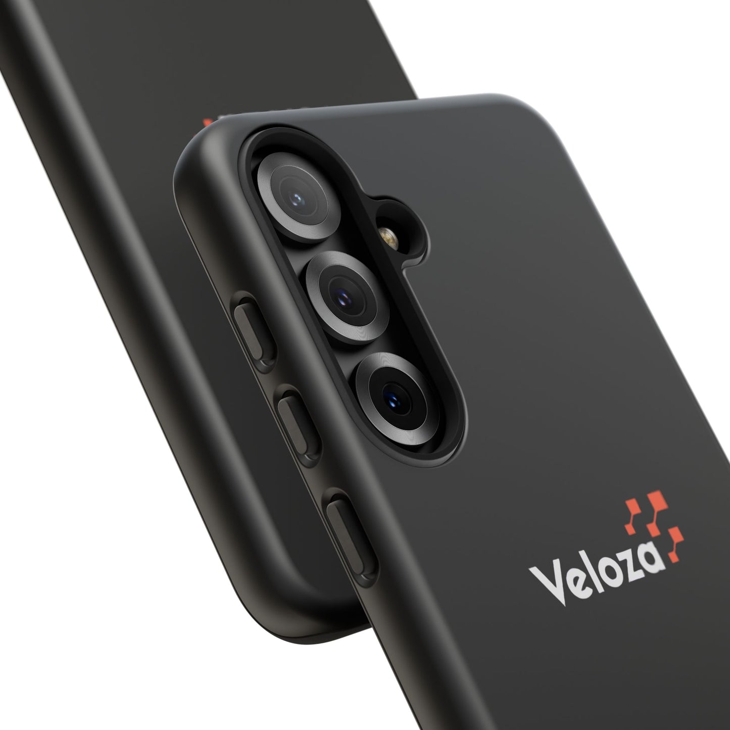 Veloza Branded Tough Phone Case — Slim Protective Black Case with Logo