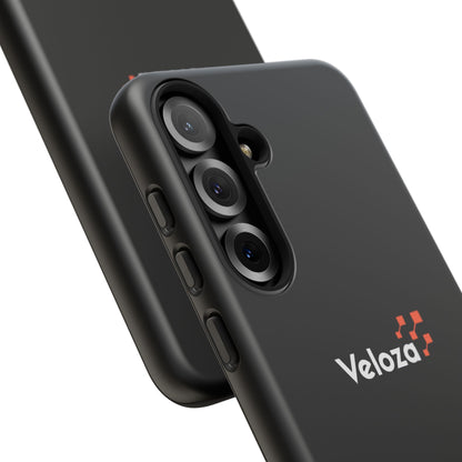 Veloza Branded Tough Phone Case — Slim Protective Black Case with Logo