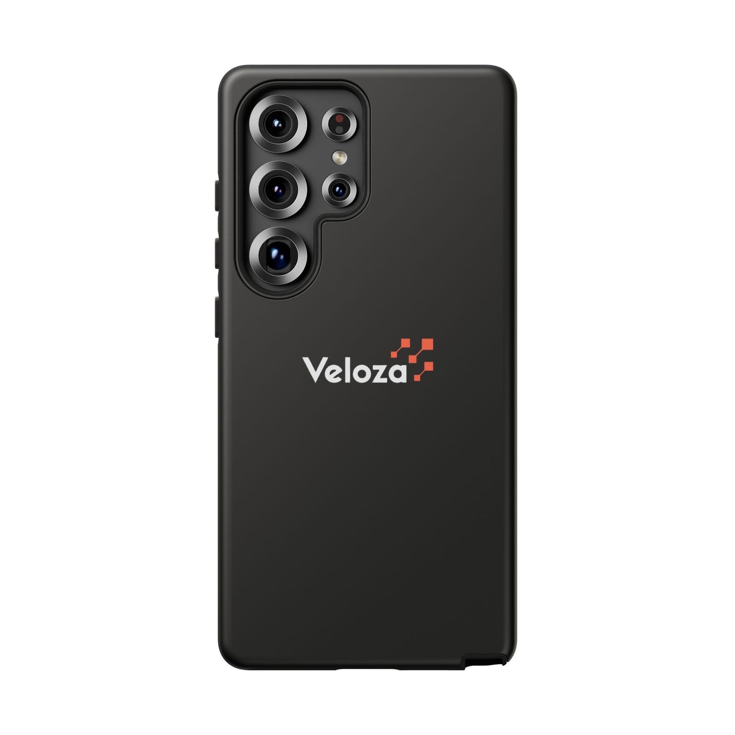 Veloza Branded Tough Phone Case — Slim Protective Black Case with Logo