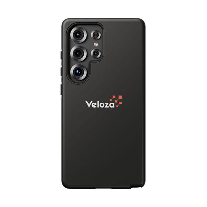 Veloza Branded Tough Phone Case — Slim Protective Black Case with Logo