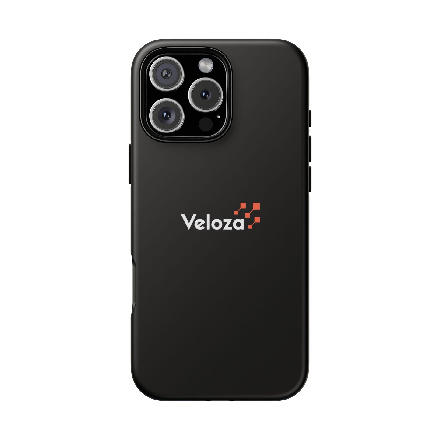 Veloza Branded Tough Phone Case — Slim Protective Black Case with Logo