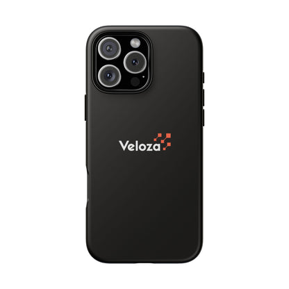 Veloza Branded Tough Phone Case — Slim Protective Black Case with Logo