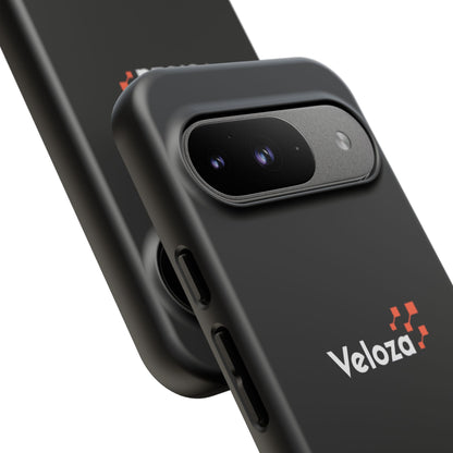 Veloza Branded Tough Phone Case — Slim Protective Black Case with Logo