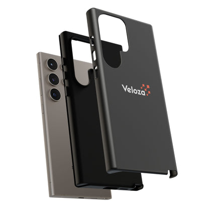 Veloza Branded Tough Phone Case — Slim Protective Black Case with Logo