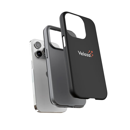 Veloza Branded Tough Phone Case — Slim Protective Black Case with Logo