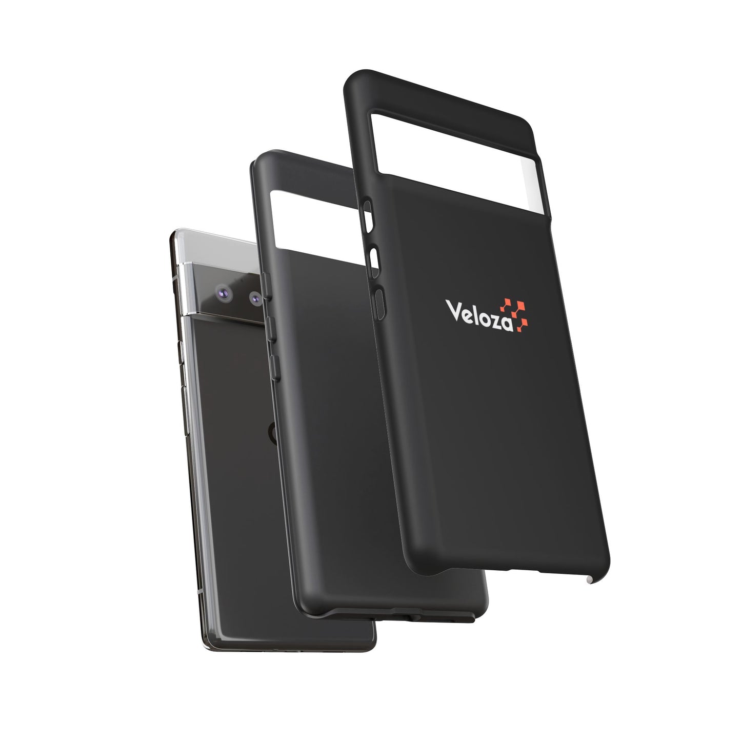 Veloza Branded Tough Phone Case — Slim Protective Black Case with Logo