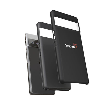 Veloza Branded Tough Phone Case — Slim Protective Black Case with Logo