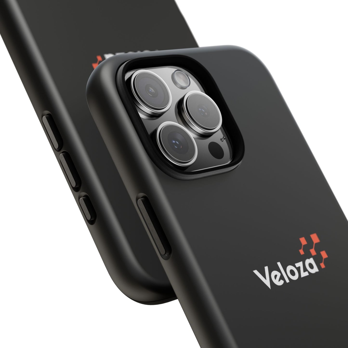 Veloza Branded Tough Phone Case — Slim Protective Black Case with Logo