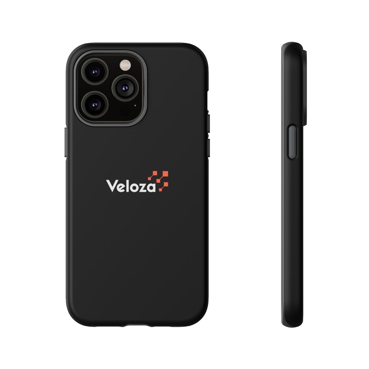 Veloza Branded Tough Phone Case — Slim Protective Black Case with Logo