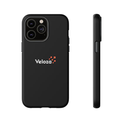 Veloza Branded Tough Phone Case — Slim Protective Black Case with Logo