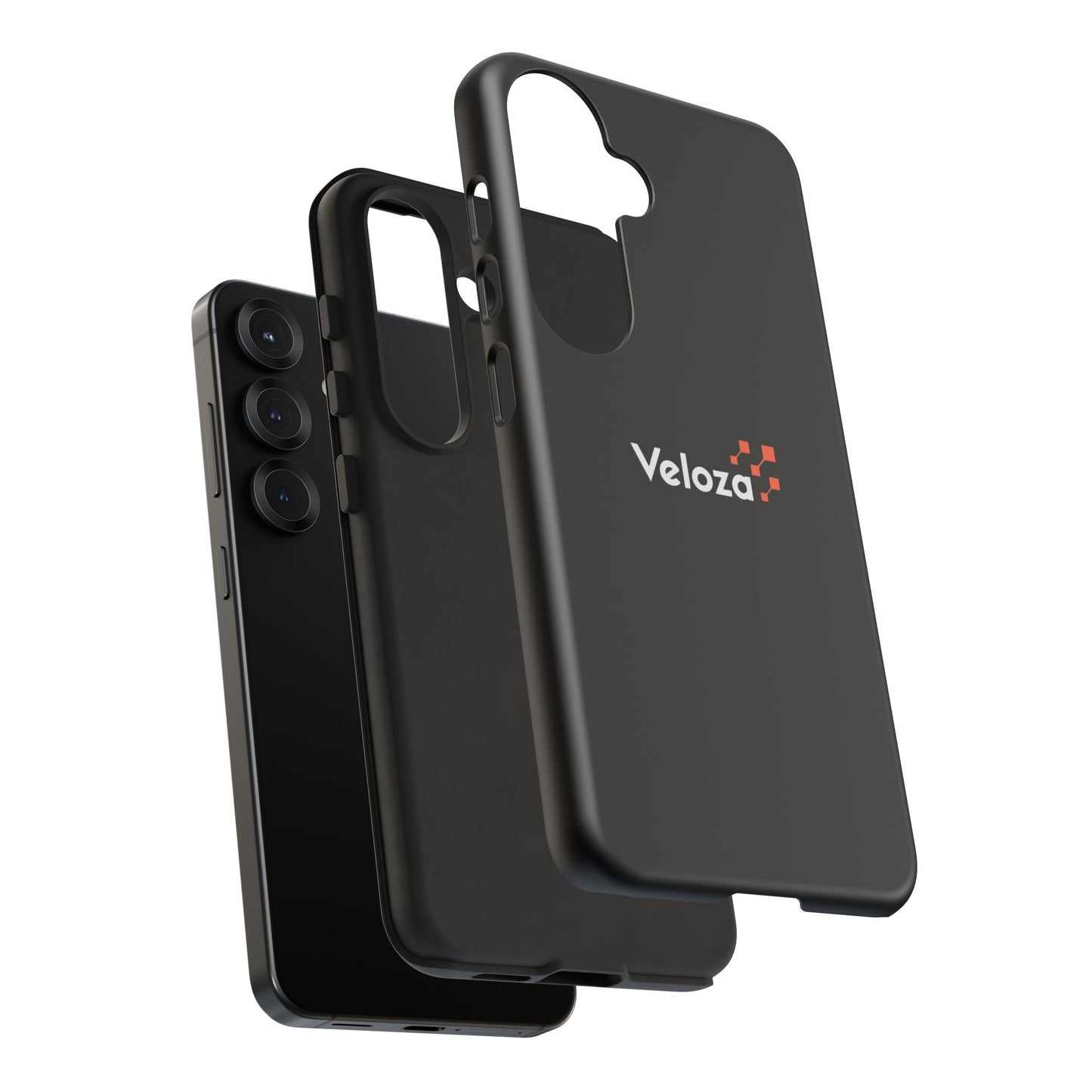 Veloza Branded Tough Phone Case — Slim Protective Black Case with Logo