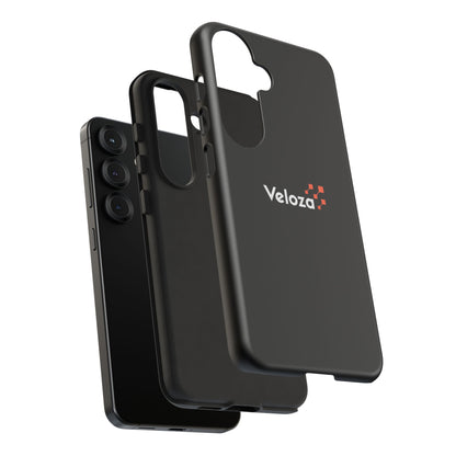 Veloza Branded Tough Phone Case — Slim Protective Black Case with Logo