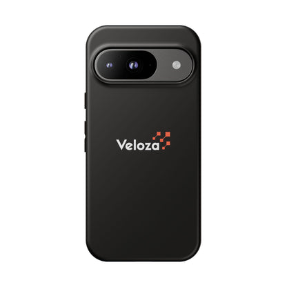 Veloza Branded Tough Phone Case — Slim Protective Black Case with Logo
