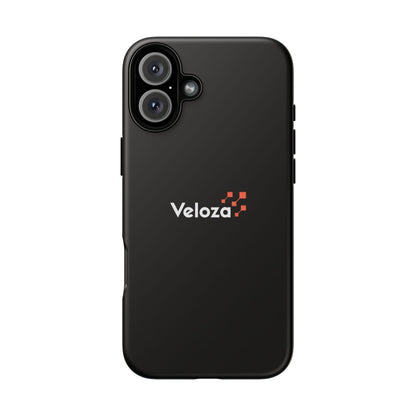 Veloza Branded Tough Phone Case — Slim Protective Black Case with Logo