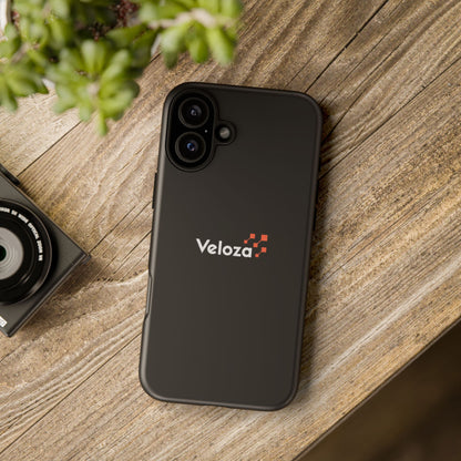 Veloza Branded Tough Phone Case — Slim Protective Black Case with Logo