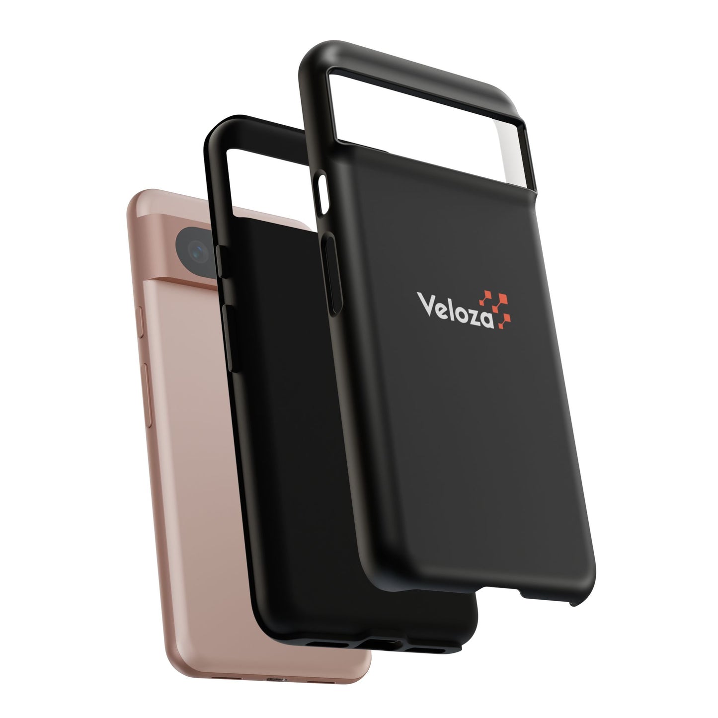 Veloza Branded Tough Phone Case — Slim Protective Black Case with Logo