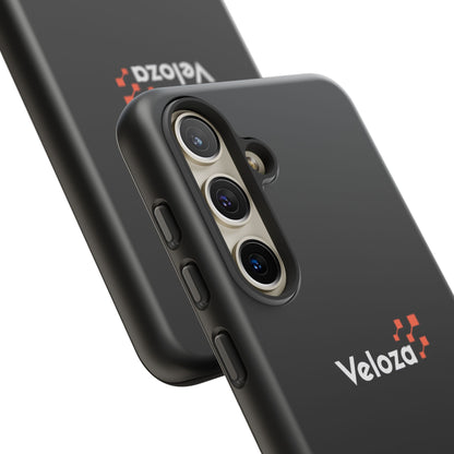 Veloza Branded Tough Phone Case — Slim Protective Black Case with Logo