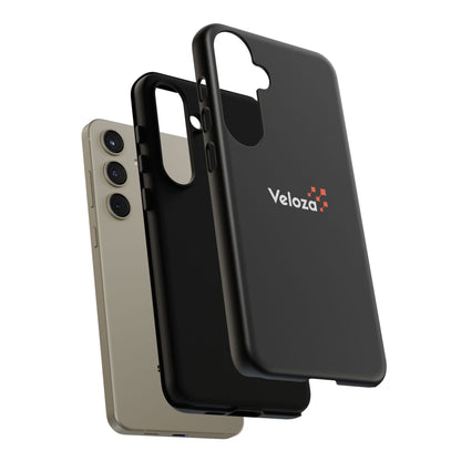Veloza Branded Tough Phone Case — Slim Protective Black Case with Logo