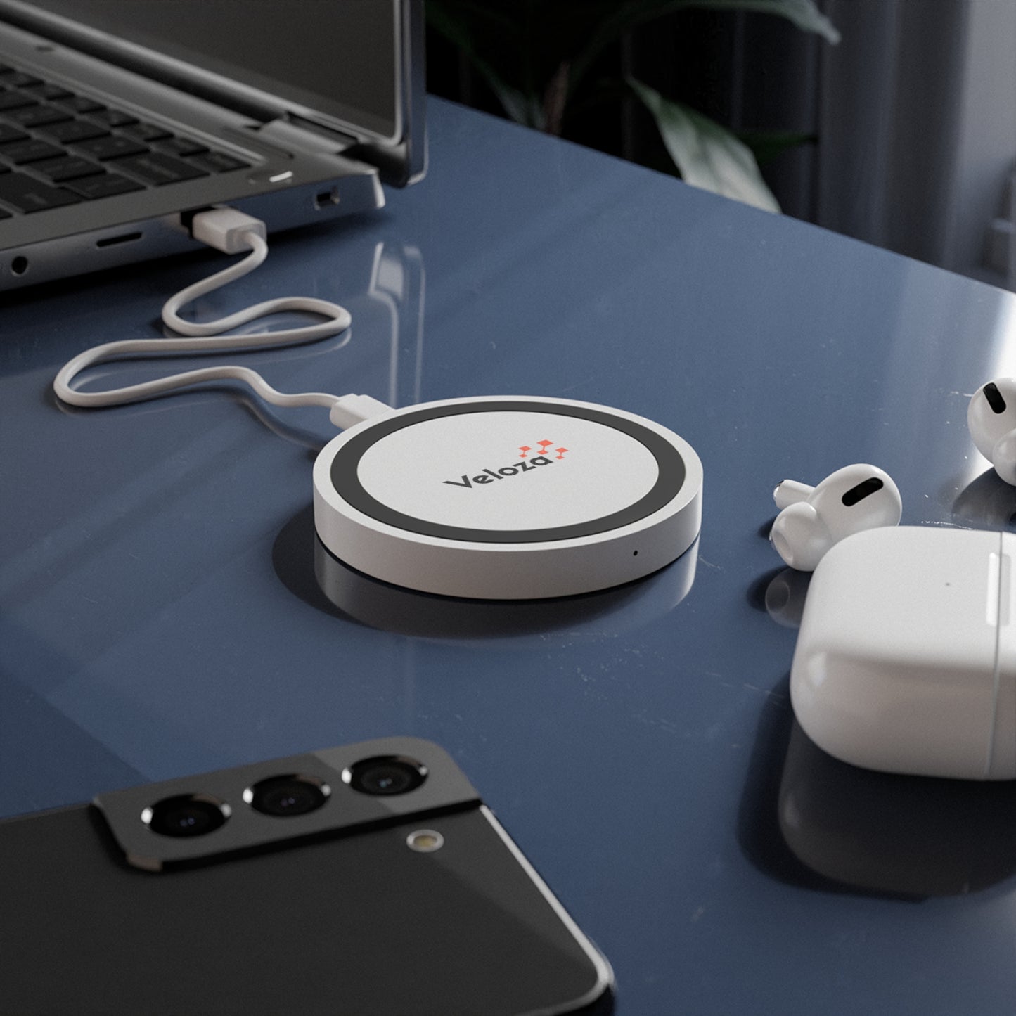 Veloza Branded Wireless Charging Pad — Fast Qi Charger