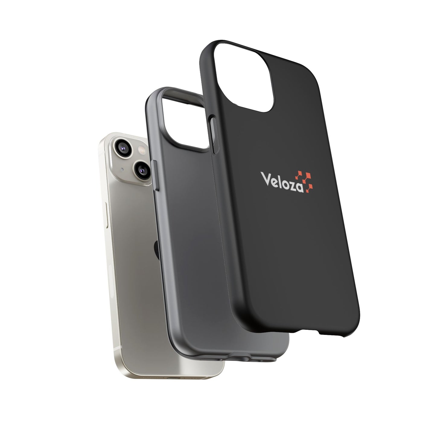 Veloza Branded Tough Phone Case — Slim Protective Black Case with Logo