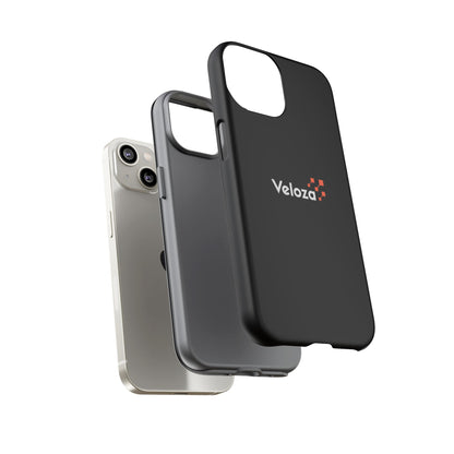 Veloza Branded Tough Phone Case — Slim Protective Black Case with Logo