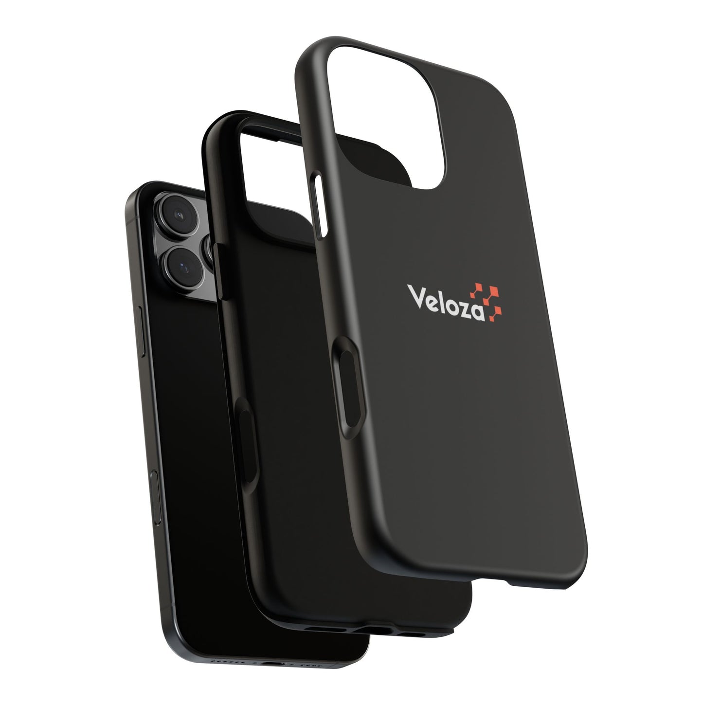 Veloza Branded Tough Phone Case — Slim Protective Black Case with Logo