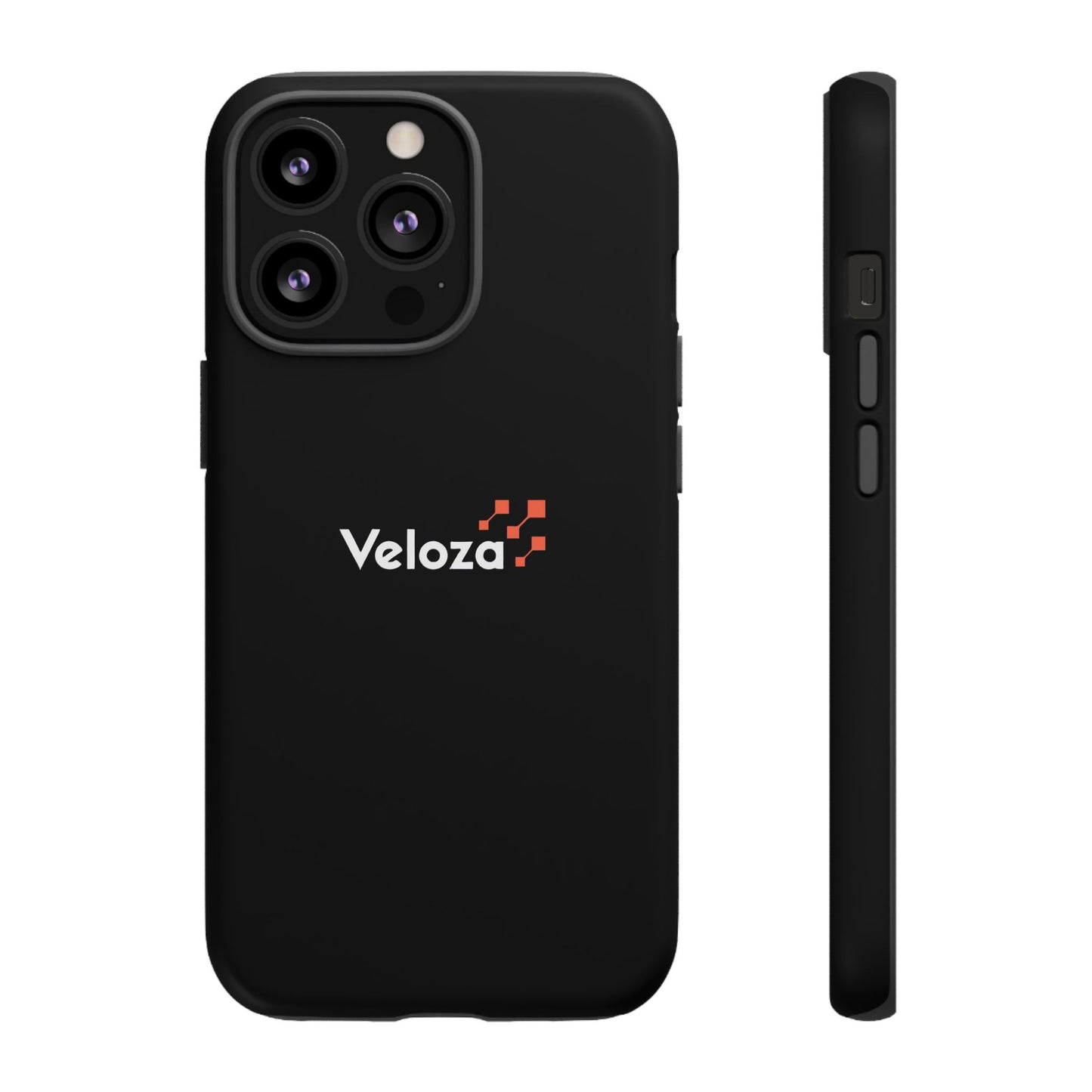 Veloza Branded Tough Phone Case — Slim Protective Black Case with Logo