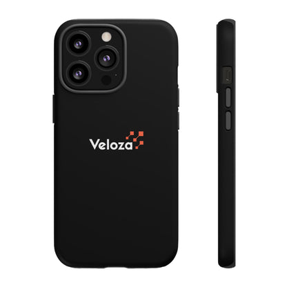 Veloza Branded Tough Phone Case — Slim Protective Black Case with Logo