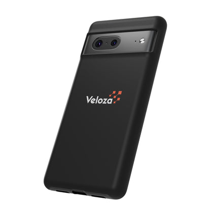 Veloza Branded Tough Phone Case — Slim Protective Black Case with Logo