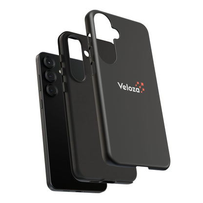 Veloza Branded Tough Phone Case — Slim Protective Black Case with Logo